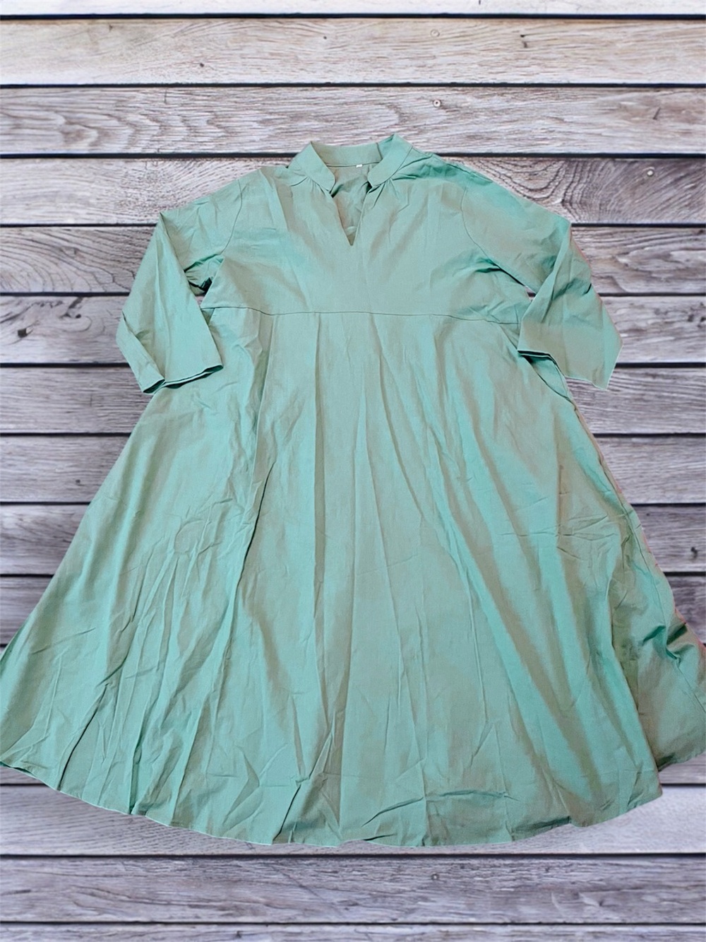 NEW Teal Cottagecore Maxi Dress with 3/4 sleeves and pockets 3xl